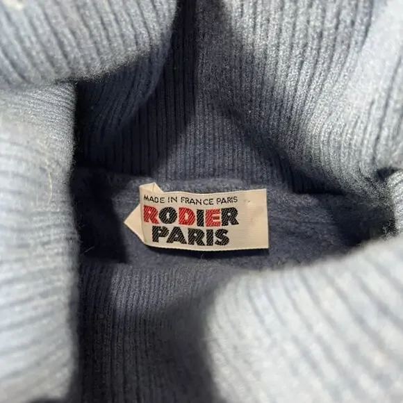Rodier Paris Wool Sweater Kids Girls 8-10 Made in France Mock Neck Turtleneck - Picture 2 of 8